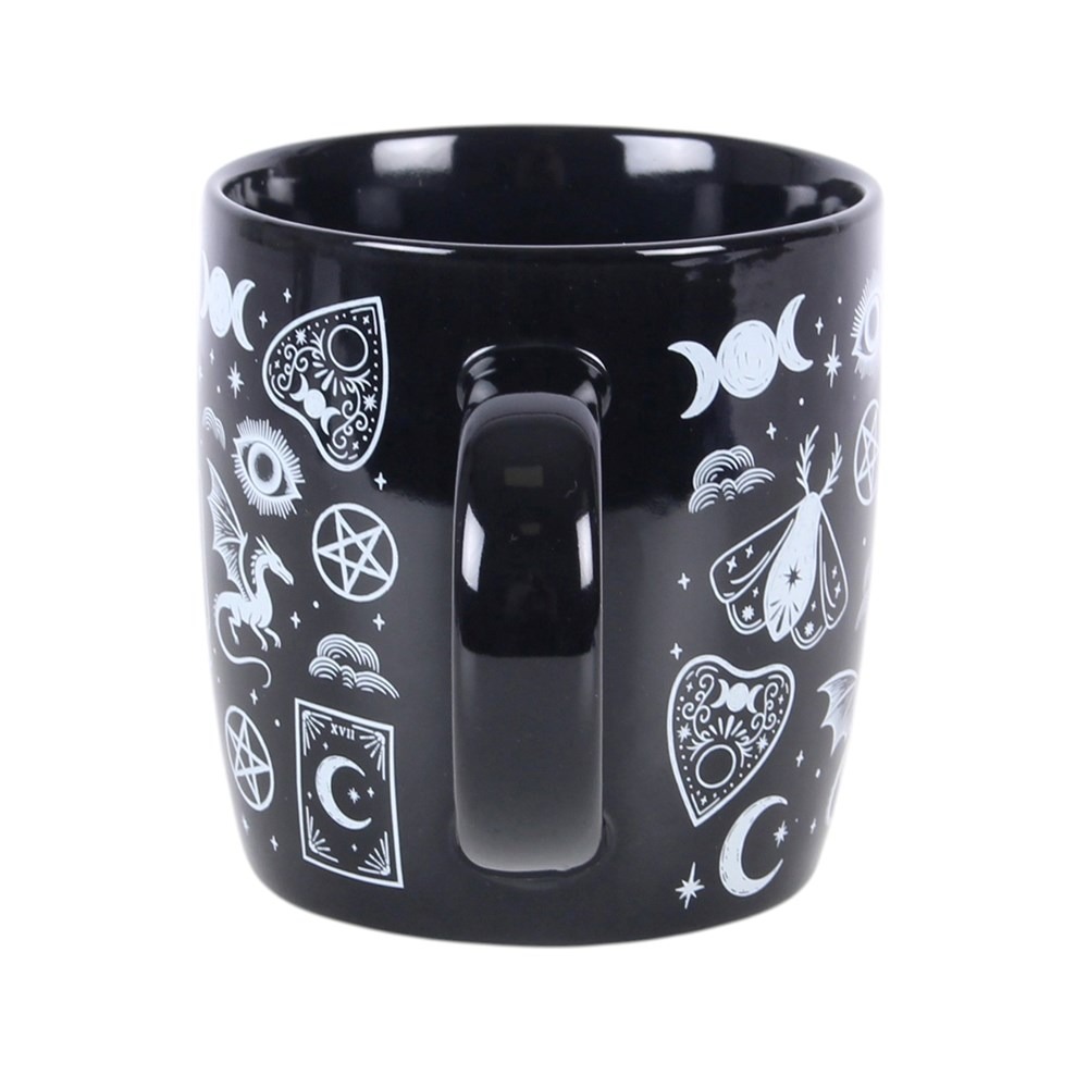 Something Different - Spellbound Secrets Mystical Print Tasse - Schwarz/WeiÃŸ